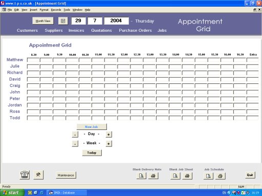 MS Access - Daily Appointment Grid